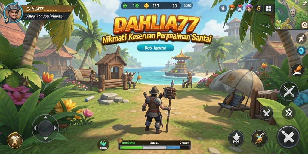 Screenshot gameplay DAHLIA77 dengan aksi seru dan warna-warni.