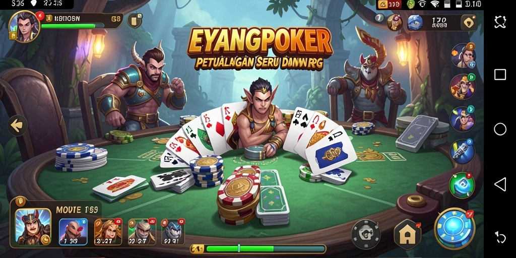 Screenshot gameplay EYANGPOKER menampilkan petualangan RPG yang seru.