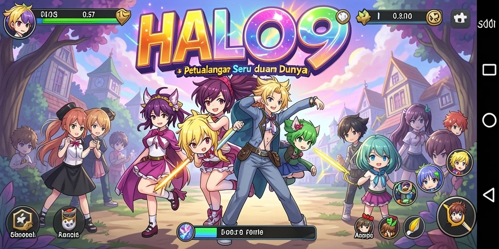Tangkapan layar HALO99 memperlihatkan aksi mendebarkan karakter anime dalam pertarungan.