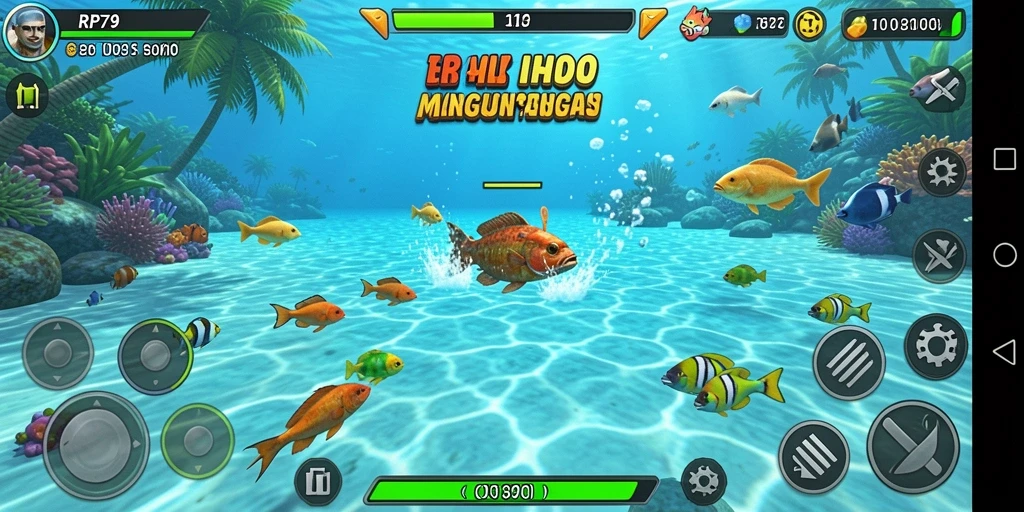 Tampilan gameplay RP79 yang seru saat menembak ikan.