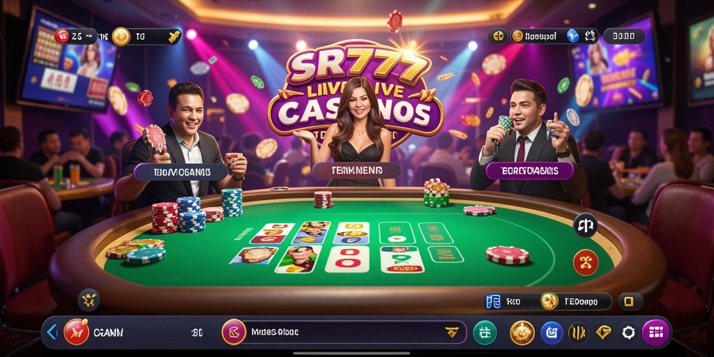 Tampilan gameplay Live Casino dengan dealer profesional di SR777.