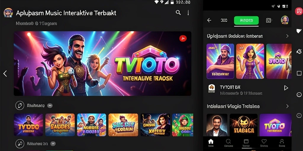 Tampilan gameplay interaktif dalam aplikasi musik TVTOTO.