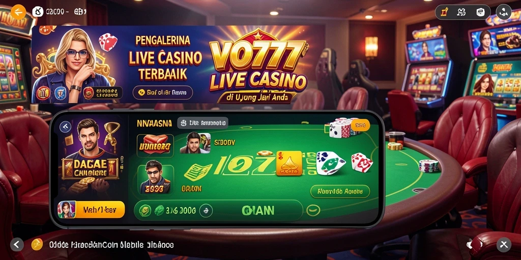 Screenshot utama VO777 menunjukkan gameplay Live Casino yang seru dan interaktif.